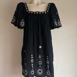 Elegant Black Embroidered Dress